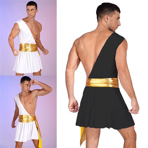 Mens Sexy One Shoulder Ancient Greek Gott Ritter Krieger Toga Cosplay Kostüm Ebay