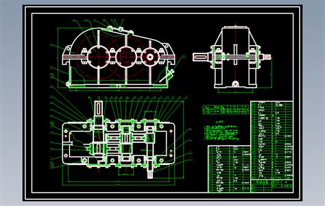 二级减速箱装配图autocad模型图纸下载 懒石网