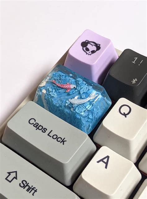 Blue Koi Resin Keycap Esc R Artisan Keycap Handmade Etsy