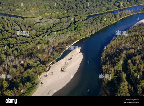 Aerial Photo Of Gravel Bars On The Drava River Stock Photo Alamy