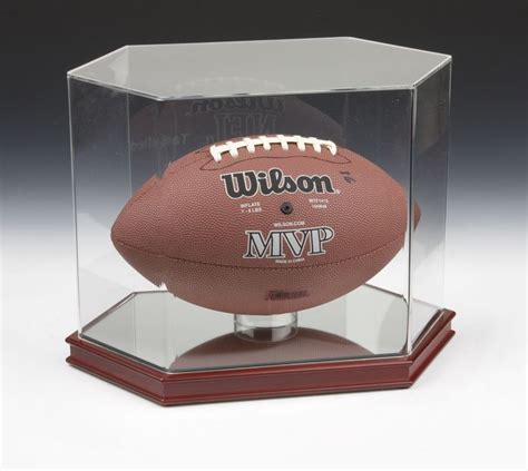 Sports Display Case W Lift Off Acrylic Top For Footballs Red