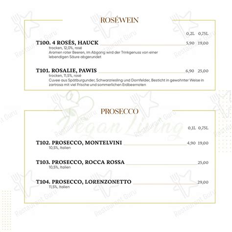 Menu at Vegan Living restaurant, Magdeburg