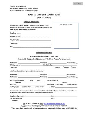 Employer Information New Hampshire Department Of Health And Fill Out