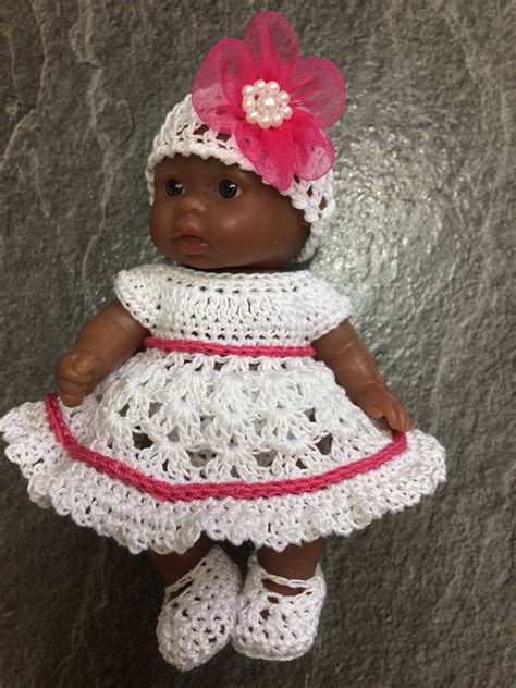 Crochet Pattern For Berenguer Inch Baby Doll Dress Set Etsy