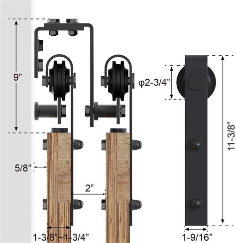 Buy WINSOON 4FT Metal Sliding Bypass Barn Door Hardware Kit Black