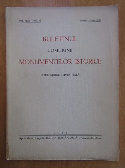 Buletinul Comisiunii Monumentelor Istorice Anul XXVI Fasc 75