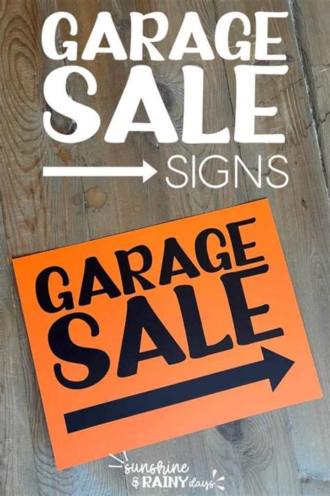 Printable Garage Sale Signs - Sunshine and Rainy Days