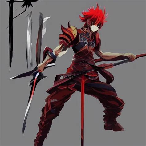 Krea Concept Art Of An Anime Character Fighting With Two Epic