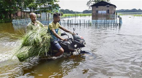 Assam Flood Situation Grim 29 Lakh Affected North East India News The Indian Express