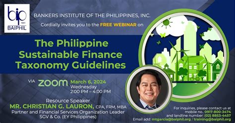 philippine sustainable finance taxonomy guidelines baiphil