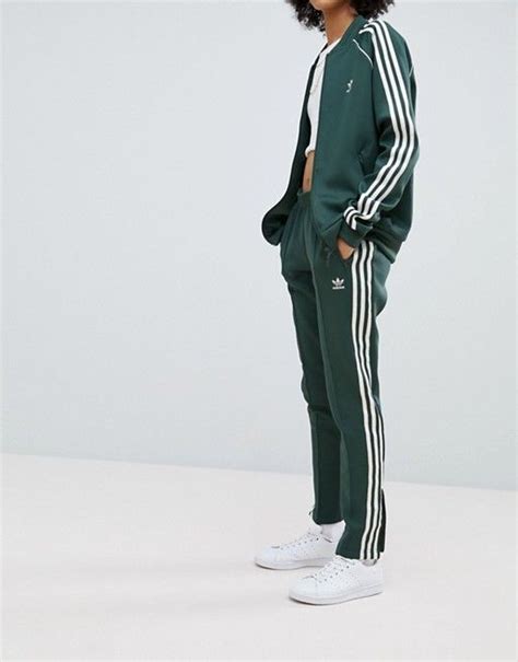 Adidas Originals Adicolor Three Stripe Track Pants In Green Asos Green Adidas Pants Adidas