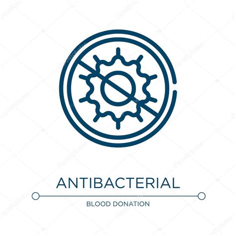 Icono antibacteriano Ilustración lineal de vectores de la colección de