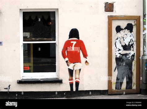 Banksy Graffiti On The Wall Of The Prince Albert Pub In Brighton The