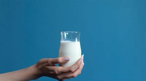 Día mundial de la leche un vaso de leche en la mano generativo ai