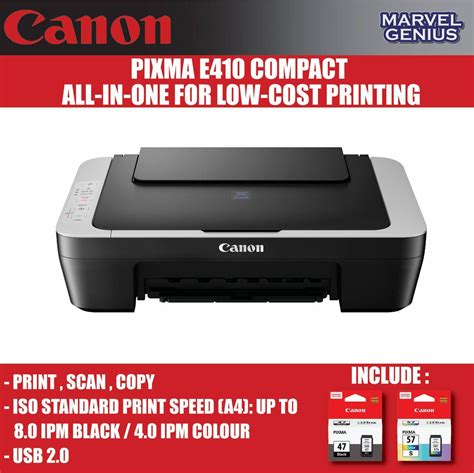 Canon Pixma E410 Ink Efficient 3 In 1 Inkjet Printer Print Scan Copy