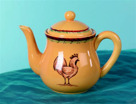 Transpac Imports Inc Ceramic Country Sunshine Rooster Teapot The Lamp