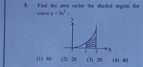 Find The Area Under The Shaded Region For Curve Y 3x2 Filo