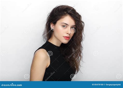 Beauty Portrait Of Young Adorable Fresh Looking Brunette Woman With