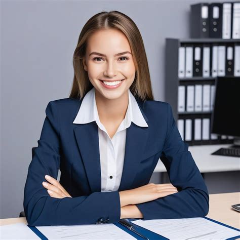 Premium Photo Photo Portrait Of Young Happy Business Woman Office