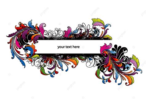 Grunge Floral Vector Hd Png Images Vector Colorful Grunge Floral Frame