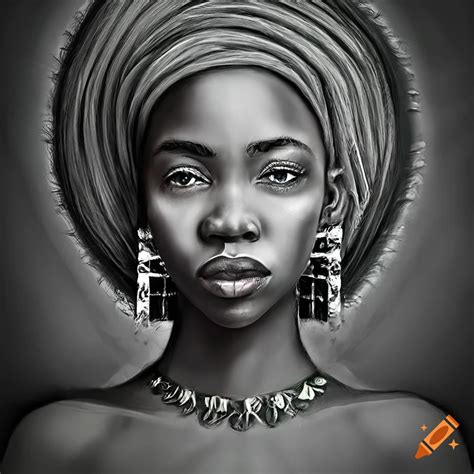 Surreal Portrait Of A Beautiful African Woman With Eclectic Magical