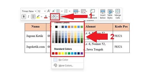 Cara Memberi Warna Pada Tabel Word Caraseru