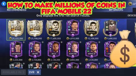 How To Make Millions Of Coins In Fifa Mobile How To Make Coins By