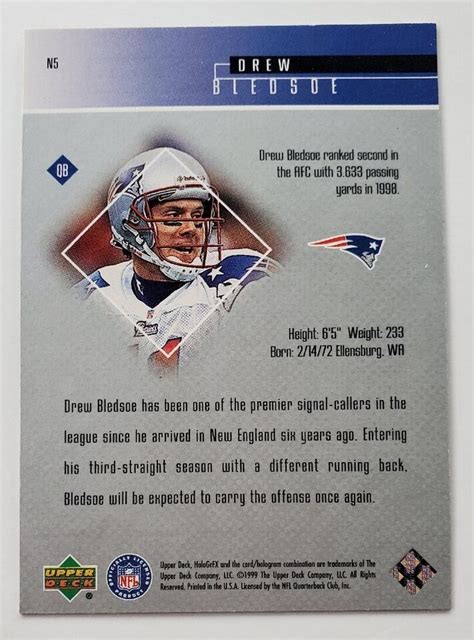 1999 Upper Deck HoloGrFX NFL 24 7 Drew Bledsoe N5 New England Patriots