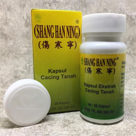 Jual Obat Tifus Obat Tipes Kapsul Cacing Tanah Shang Han Ning Isi 20