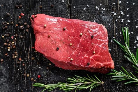 Premium Photo Raw Strip Loin Steak Beef Meat Top View