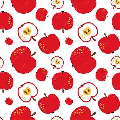 Premium Vector Apple Fruit Seamless Pattern Abstract Repeated Background