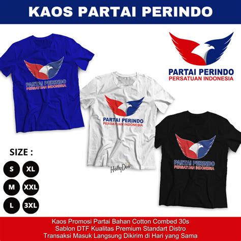 Jual Kaos Logo Partai Perindo Baju Kampanye Pemilu Persatuan Indonesia