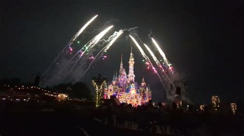 Shanghai Disneyland 上海迪士尼乐园 Fireworks Illuminate A Nighttime