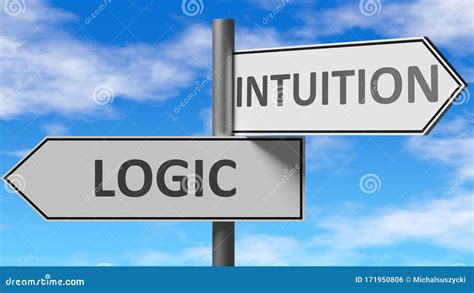 Logic And Intuition As A Choice Pictured As Words Logic Intuition On