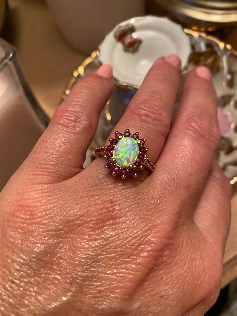 Estate Opal And Ruby Ring Etsy