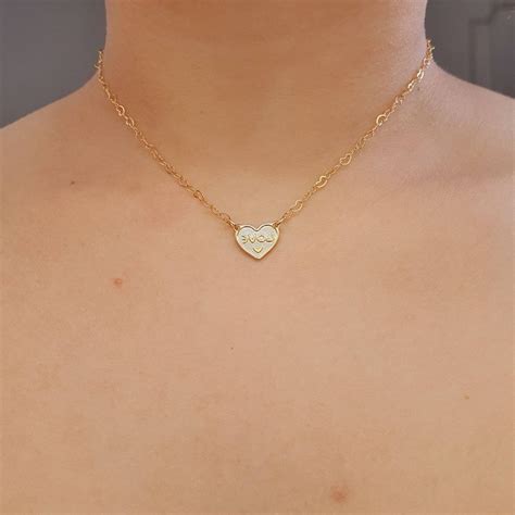 Colar Folheado A Ouro 18k Coração Com Love Chérie Bijoux