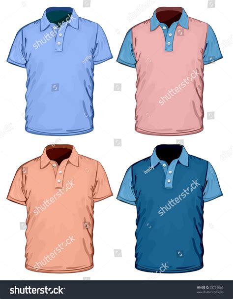 Vector Mens Color Poloshirt Design Template Stock Vector Royalty Free