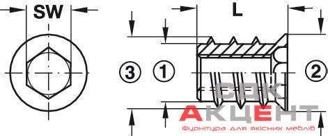Муфта для вкручивания М8 12х18 мм, сталь оцинкованная