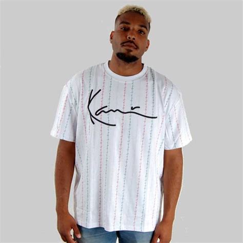 Karl Kani Signature Logo Pinstripe Tee White Gangstagroupde Online