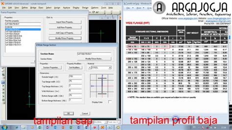 Cara Cepat Input Profil Baja Kedalam Program Sap2000 Argajogjas Blog