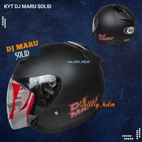 Jual Helm Kyt Dj Maru Hitam Doff Solid Helm Half Face KYT Shopee