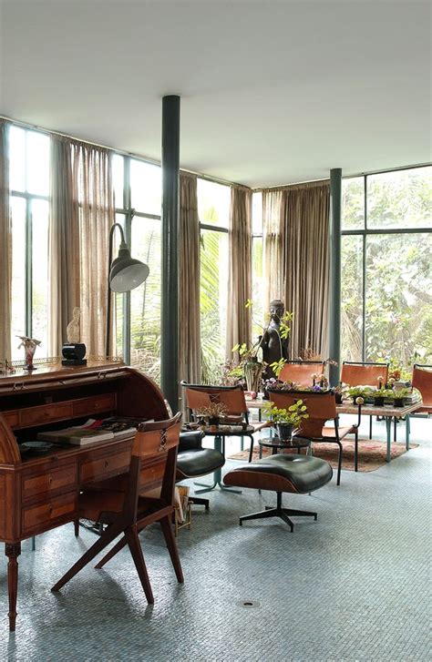 Lina Bo Bardi Glass House Interior Mid Century Modern Interiors Interior Interior Architecture