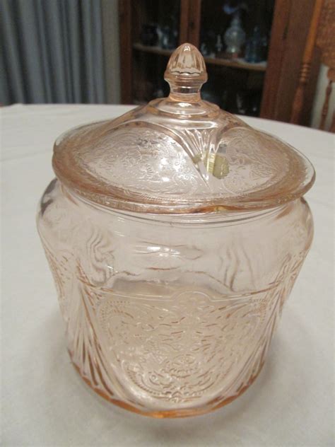 Hazel Atlas Cookie Jar Pink Depression Glass Royal Lace