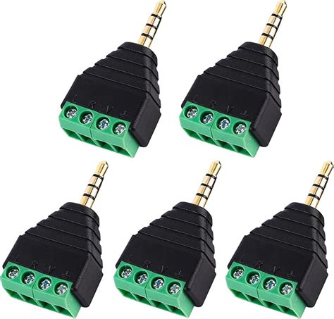 Amazon Cuziss 5pcs 4 Pole 3 5mm 1 8inches Stereo TRRS Audio Male