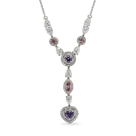 Violet and Intense Pink Diamond Necklace, SKU 141940 (3.21Ct TW)