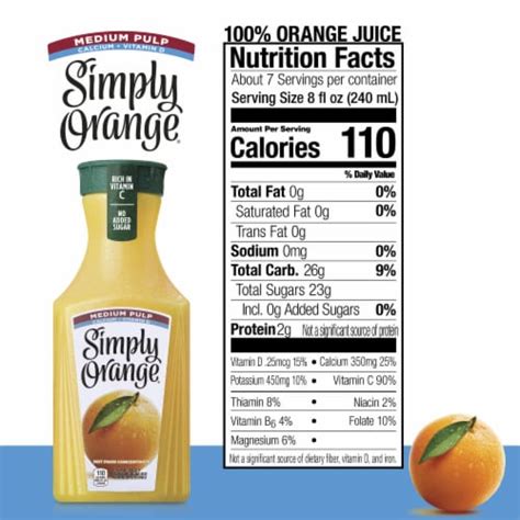 Simply Orange Medium Pulp Orange All Natural Juice With Calcium And