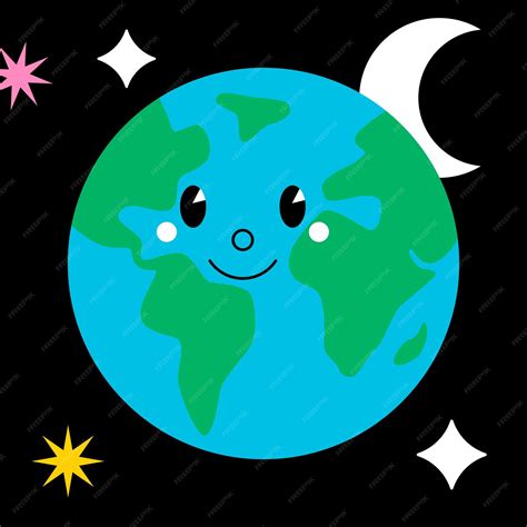 Premium Vector Cartoon Planet Earth Character Vector Illustration In