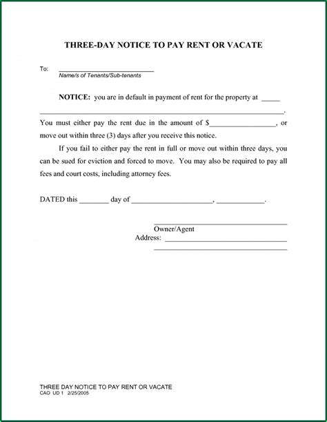 Free Eviction Notice Template Florida