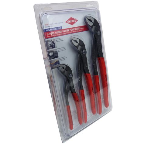 Knipex 00 20 06 Us1 3 Piece Cobra Water Plier Set 7 10 12 Helton Tool And Home