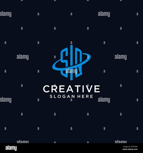 Sq Initial Monogram Logo With Hexagonal Shape And Swoosh Design Ideas